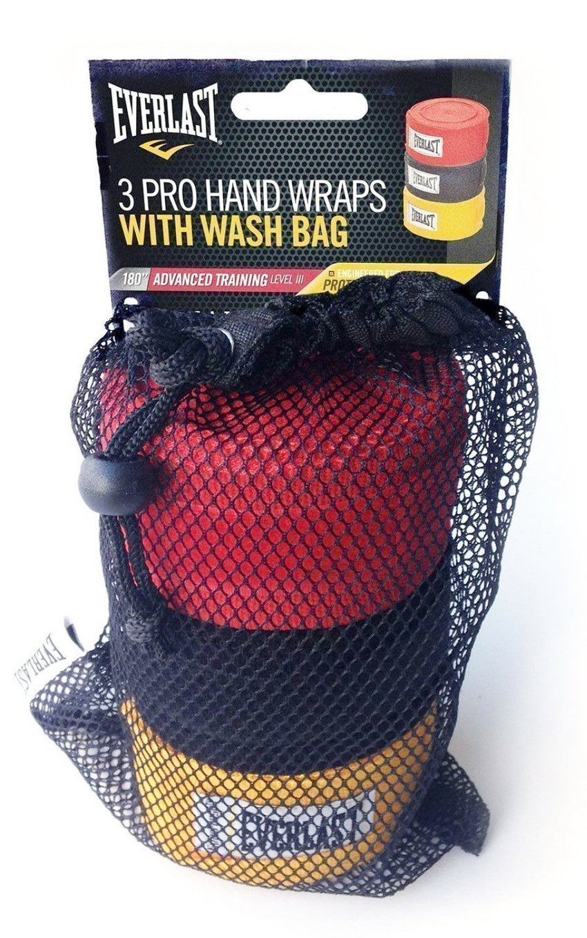 EVERLAST 3 PRO HAND WRAPS WITH WASH BAG