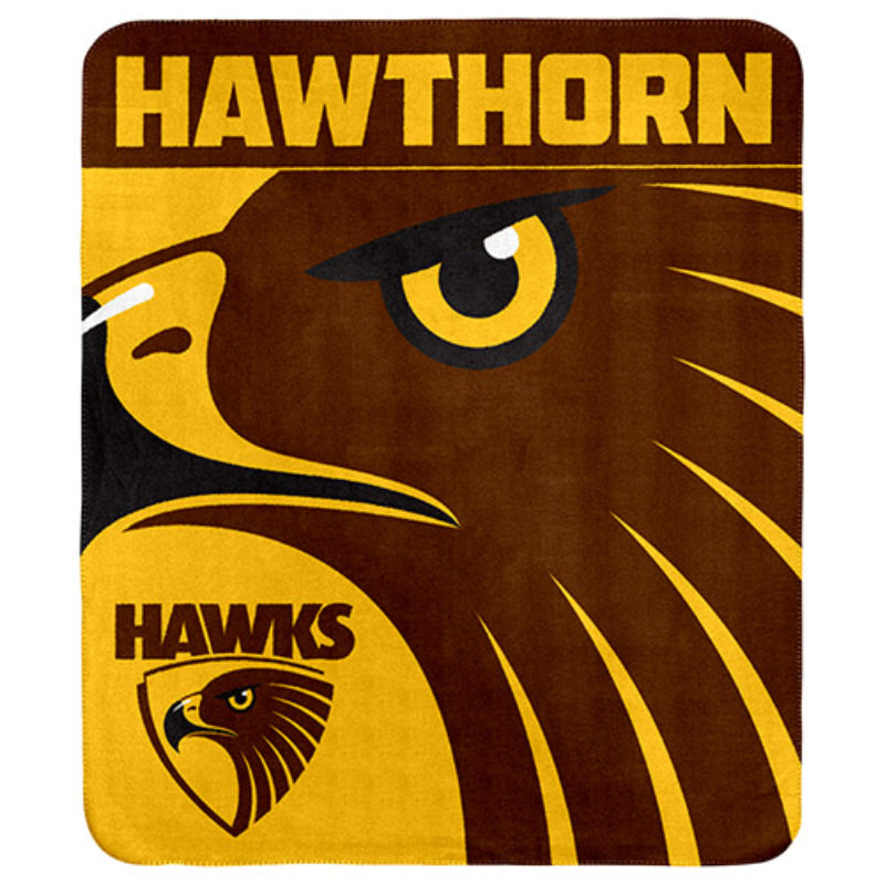 AFL POLAR FLEECE THROW RUG HAWTHORN HAWKS