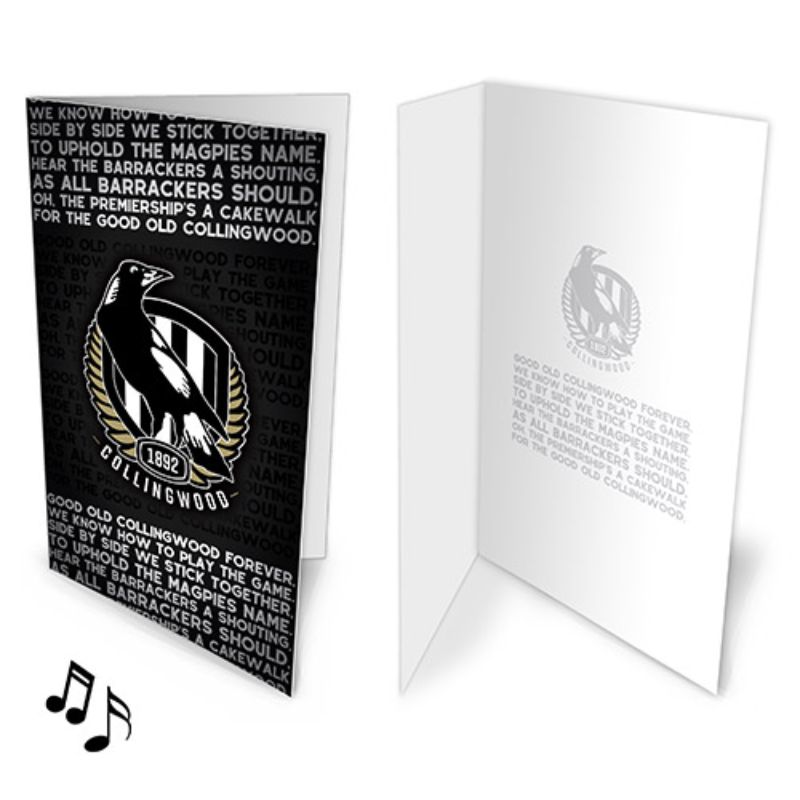 AFL MUSICAL CARD COLLINGWOOD MAGPIES