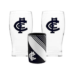 AFL Carlton Blues Pint Glasses and Can Cooler