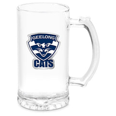 AFL STEIN WITH METAL BADGE GEELONG CATS