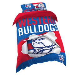 AFL QUILT COVER SINGLE WESTERN BULLDOGS
