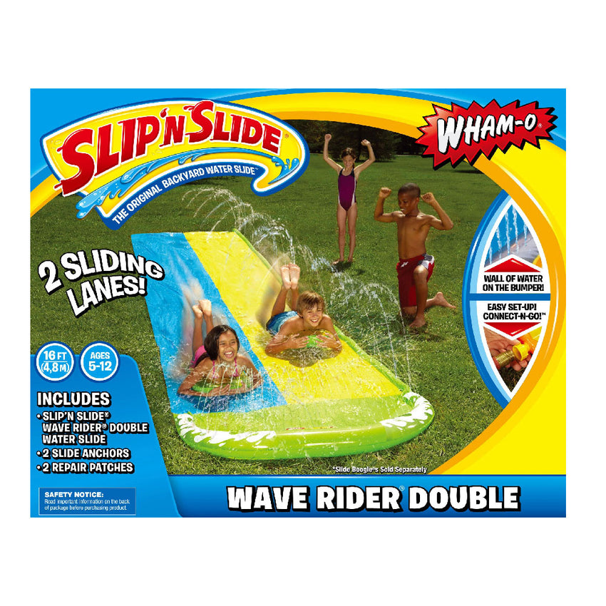 Wham-O Slip N Slide Wave Rider Double Lane with Boogie Boards
