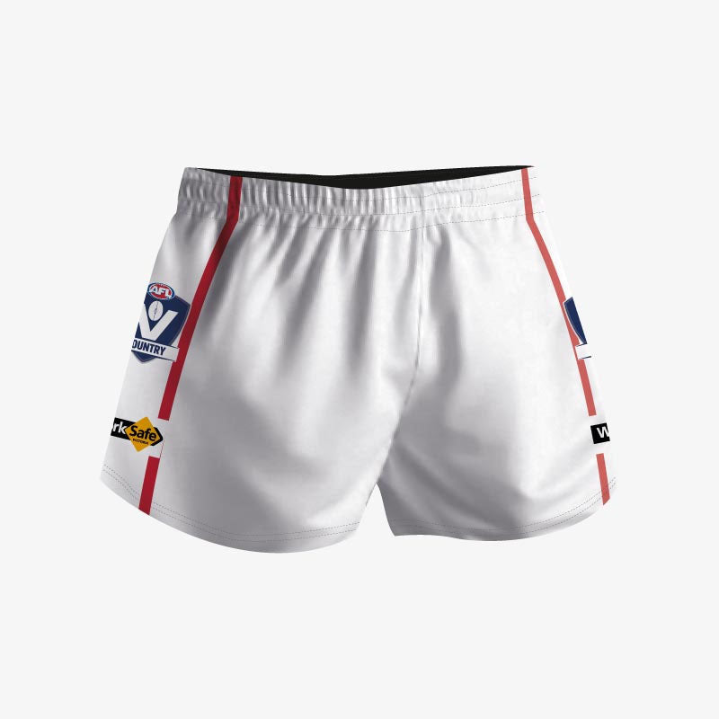 FOOTY SHORTS WHITE WHITE RED