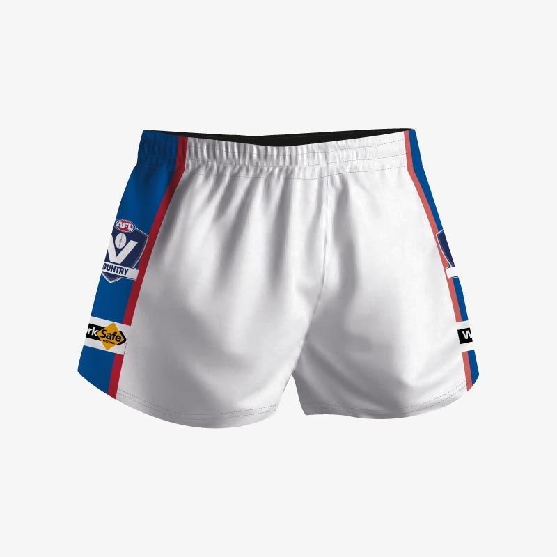 FOOTY SHORTS WHITE BLUE RED